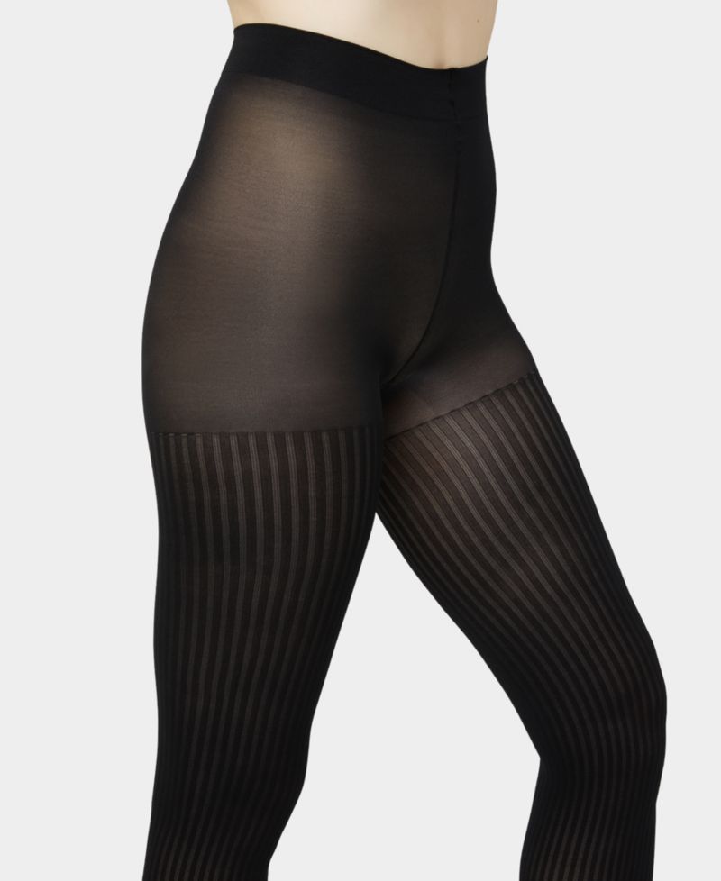 Women's Faux Textured Knee Tights U24627