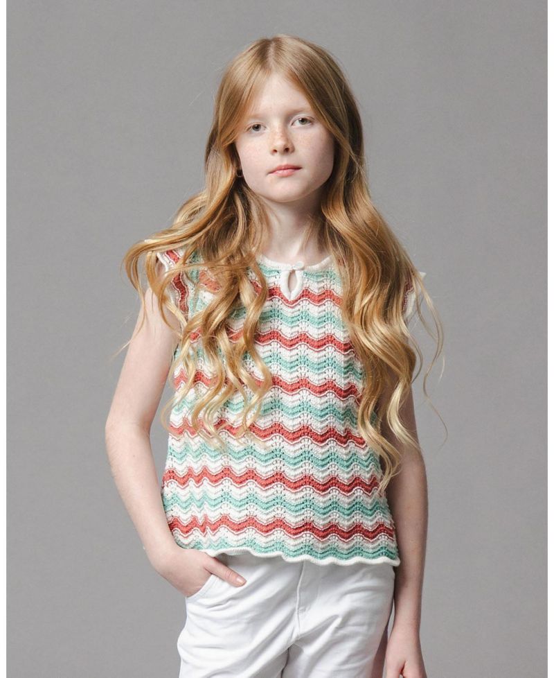 Girls Hope and Henry Organic Flutter Sleeve Sweater Top