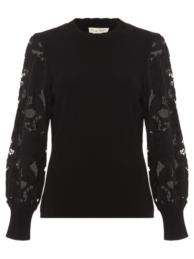 Women's Harriet Lace Sleeve Round Neck Jumper