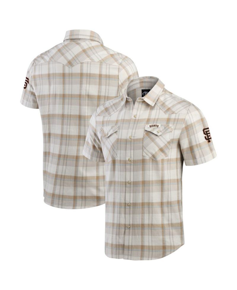 Men's Gray San Francisco Giants Plaid Full-Snap Shirt