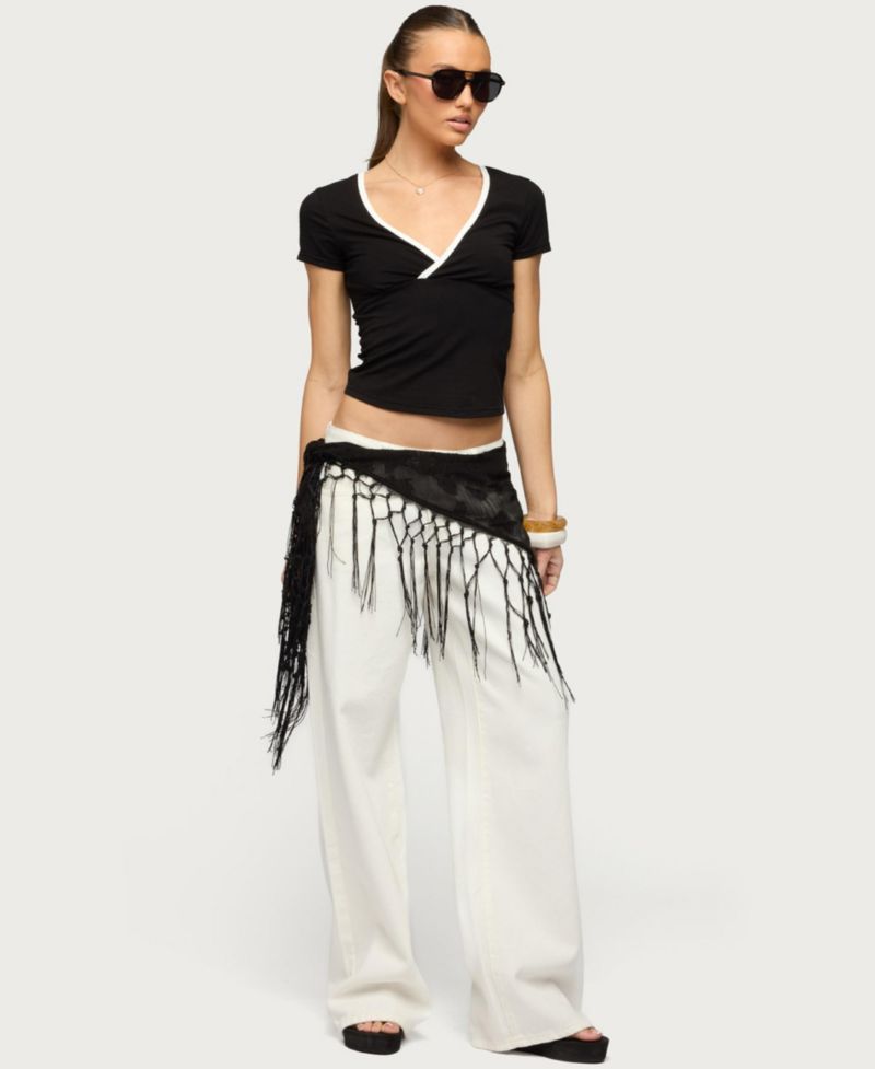 Women's Yulenna Contrast V Neck Top