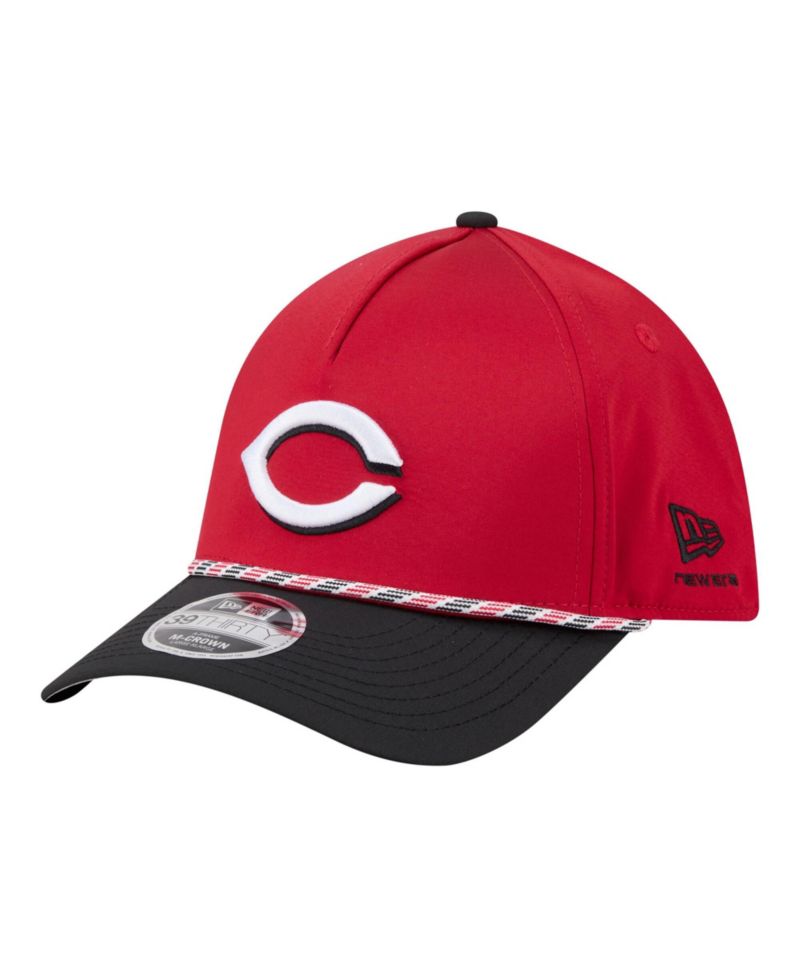 Men's Red/Black Cincinnati Reds Rope M-Crown A-Frame 39THIRTY Flex Hat