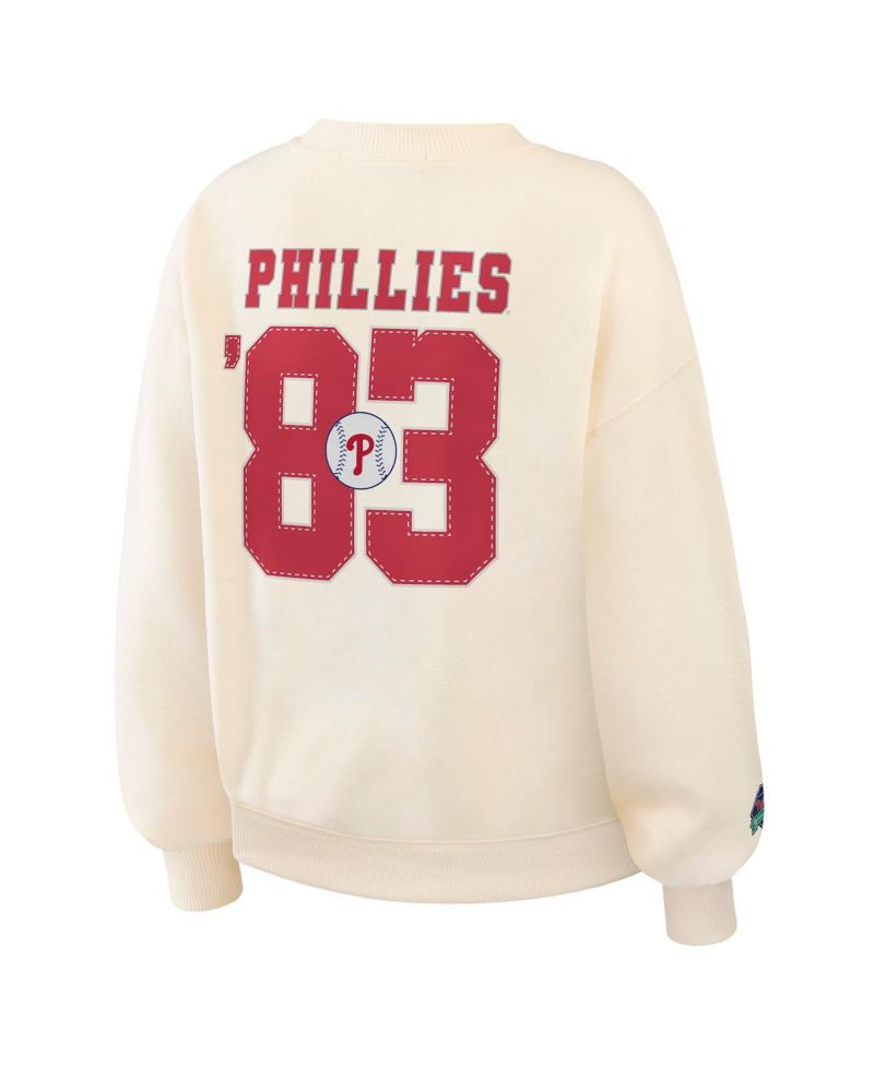Women's Cream Philadelphia Phillies Heavyweight Crew Neck Sweatshirt