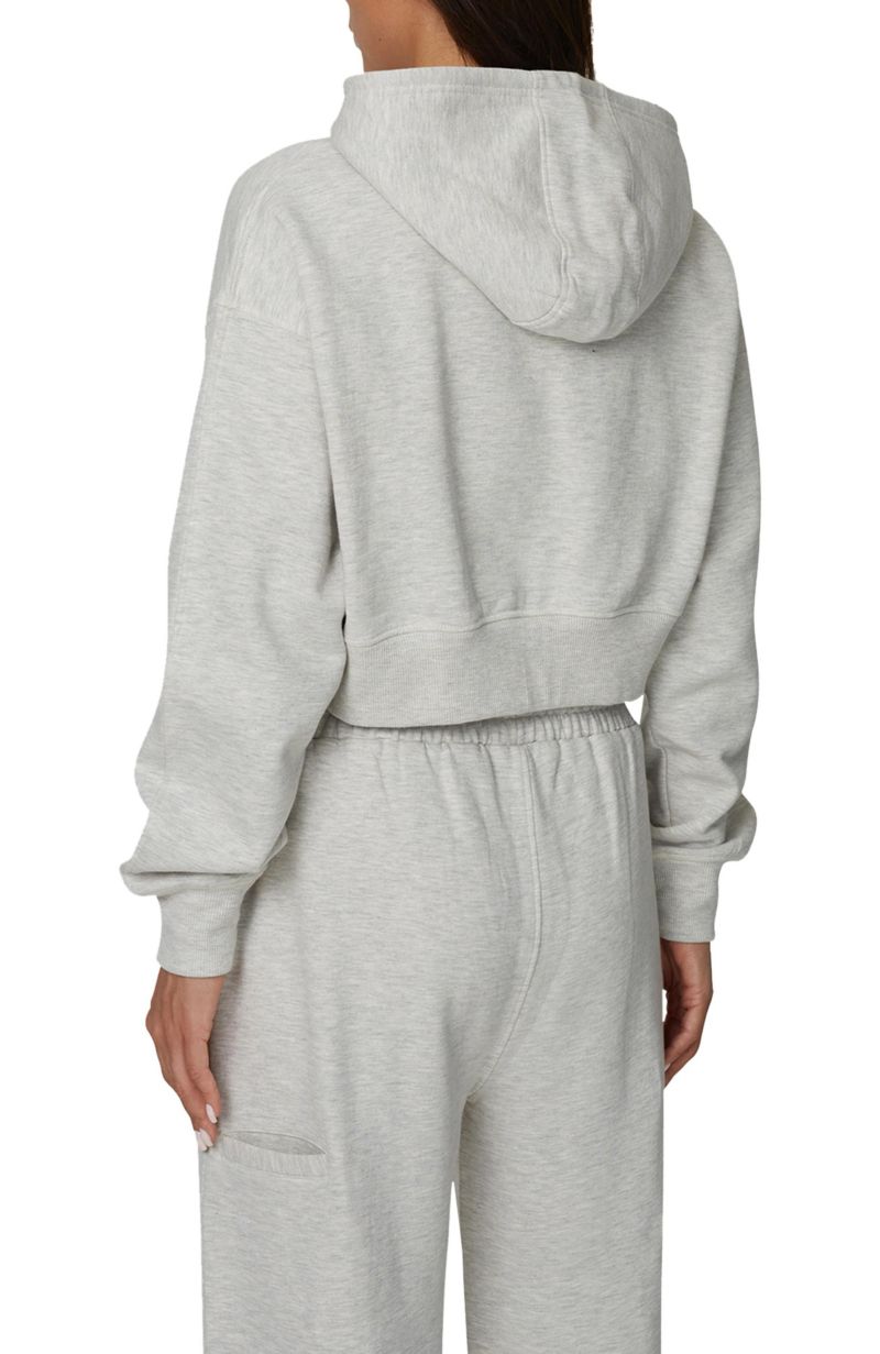 Women's Cropped Zipped Halftone Hoodie