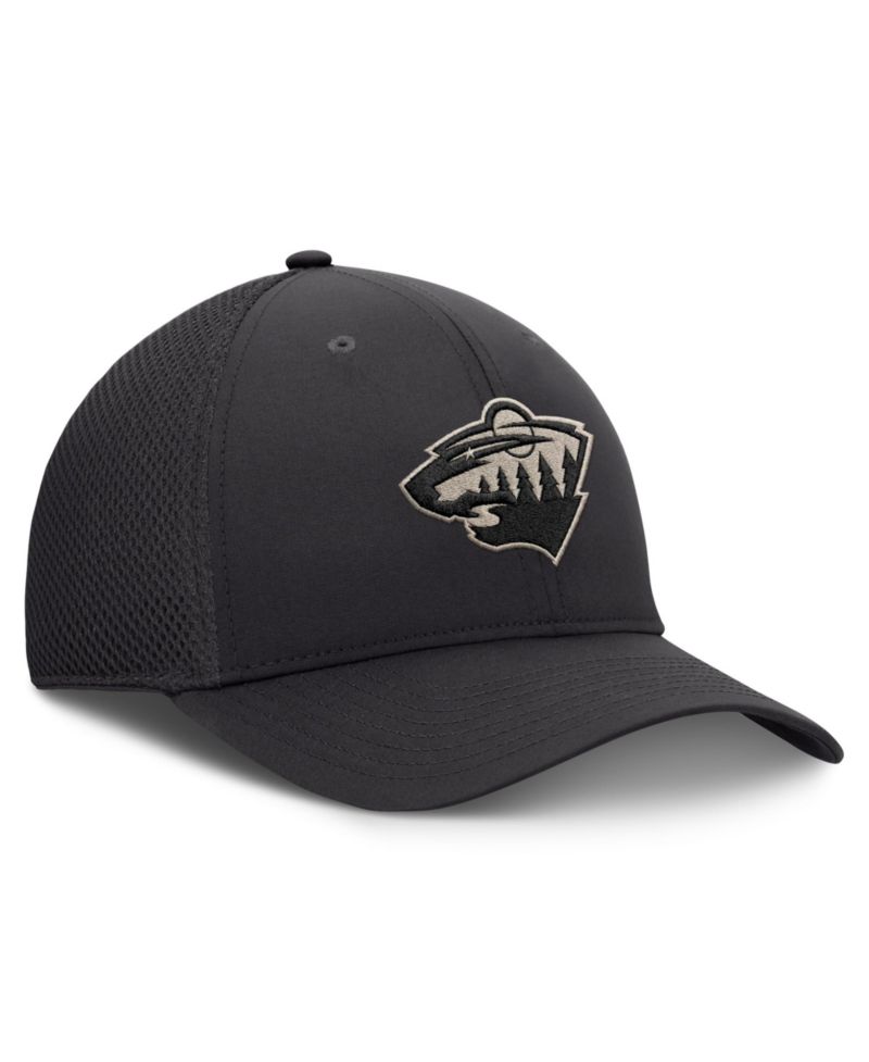 Men's Charcoal Minnesota Wild Road Meshback Stretch Hat