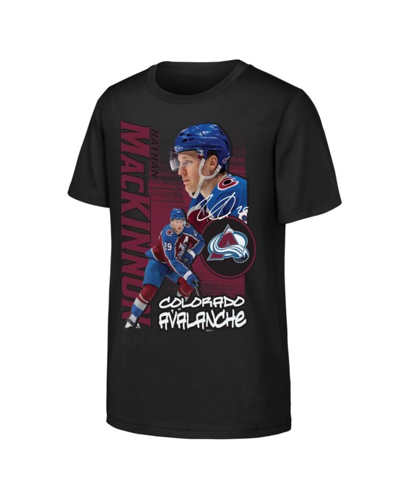 Big Boys and Girls Nathan MacKinnon Black Colorado Avalanche Playmaker T-Shirt
