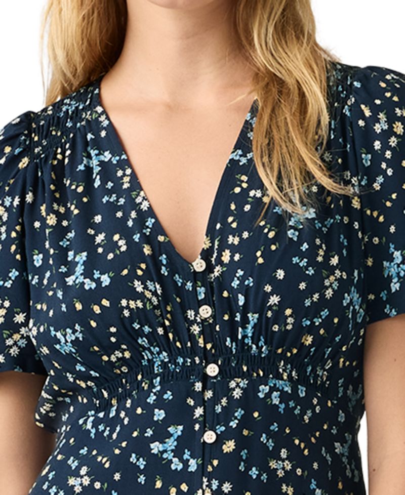Women's Paola Short-Sleeve Crepe Midi Dress