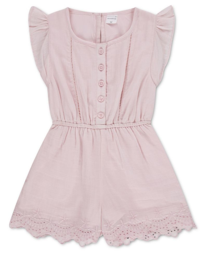 Toddler Girls' 2T-5T Flutter-Sleeve Eyelet Romper