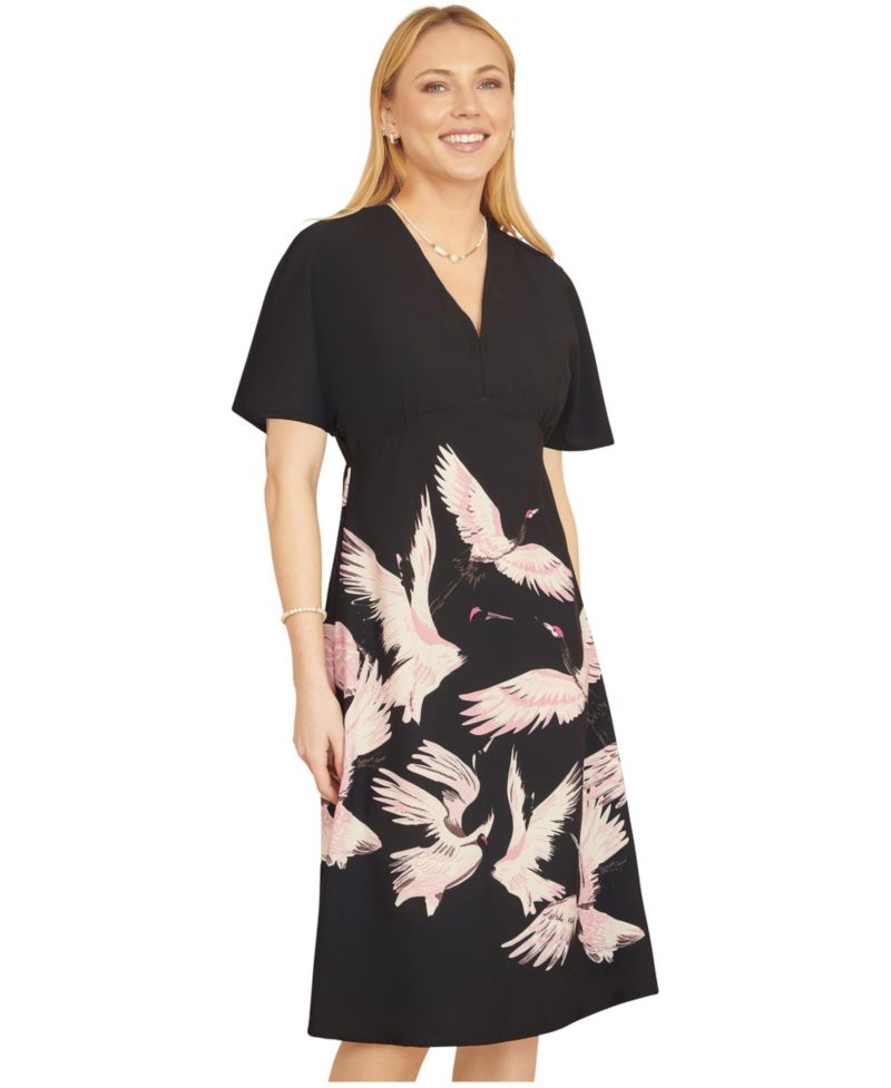 Women's Crane Print Dress