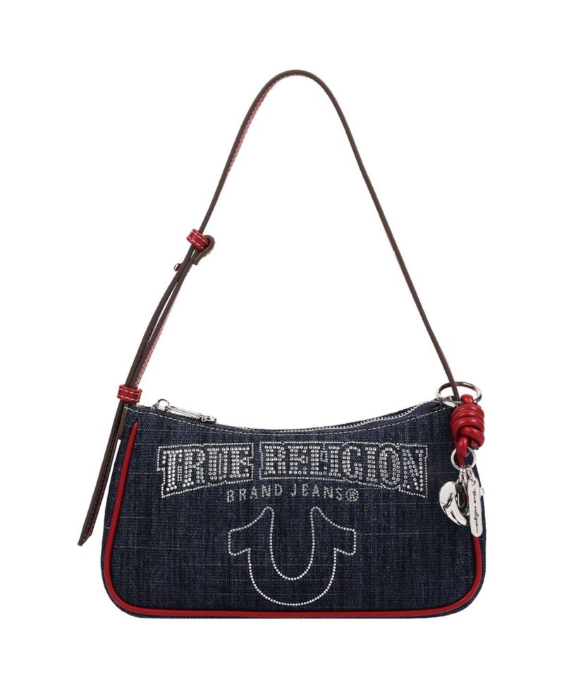 Women's Bling Logo Denim Shoulder Bag