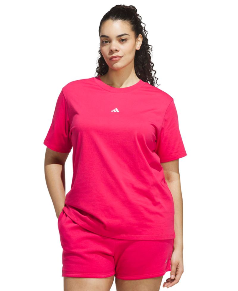 Plus Size Short-Sleeve Cotton Crewneck Logo T-Shirt