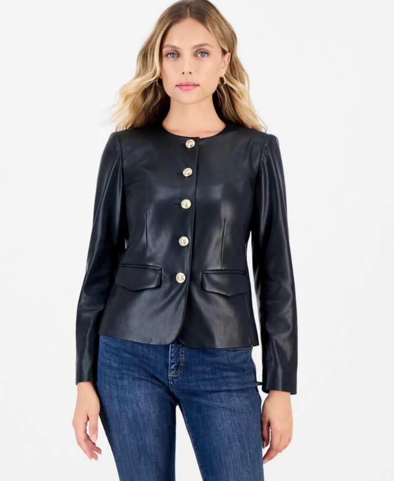 Petite Parisian Ottoman Jacket with Gold-Tone Buttons