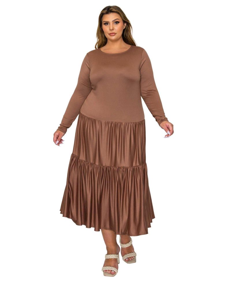 Plus Size Eliana Tiered Midi Dress