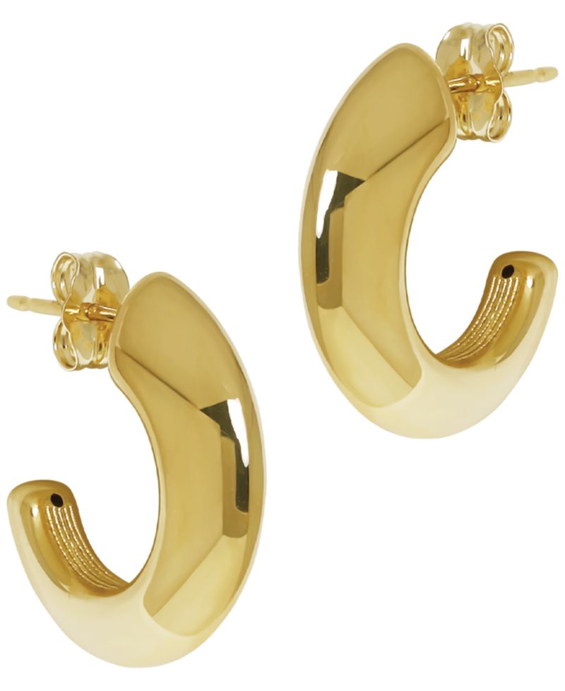 Sculptured Large Ram Horn Hoop Earrings in 14k Yellow Gold