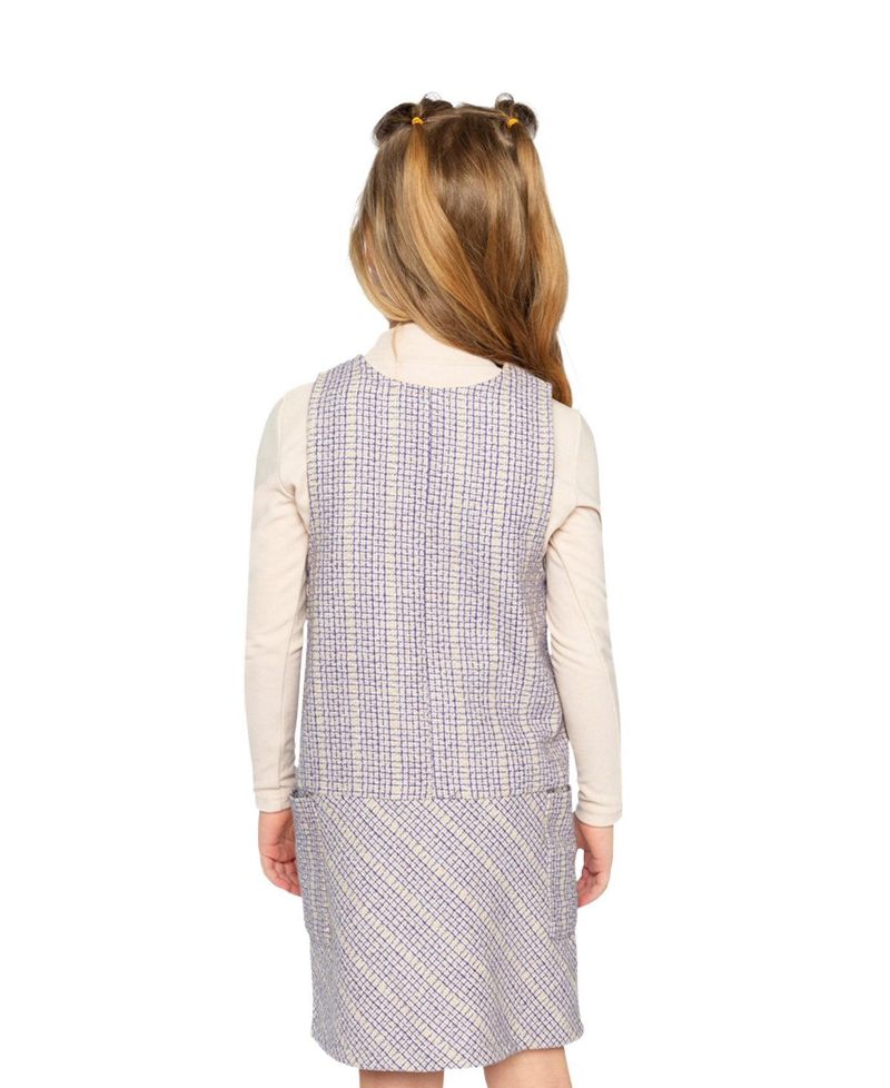 Little and Big Girl 6-14 Brushed Rib Mock Neck Top