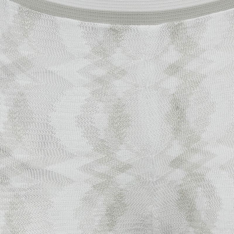 Women's White Patterned Rib Knit Band Leggings