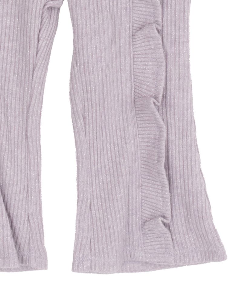 Baby Girls' Lurex Rib Knit Long-Sleeve Top and Ruffle Leggings, 2-Piece Set
