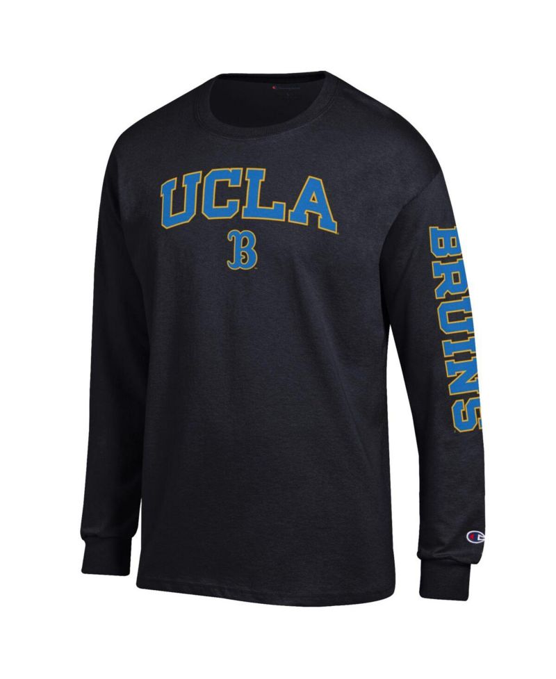 Men's Heather Gray UCLA Bruins Arch Over Logo 2-Hit Long Sleeve T-Shirt