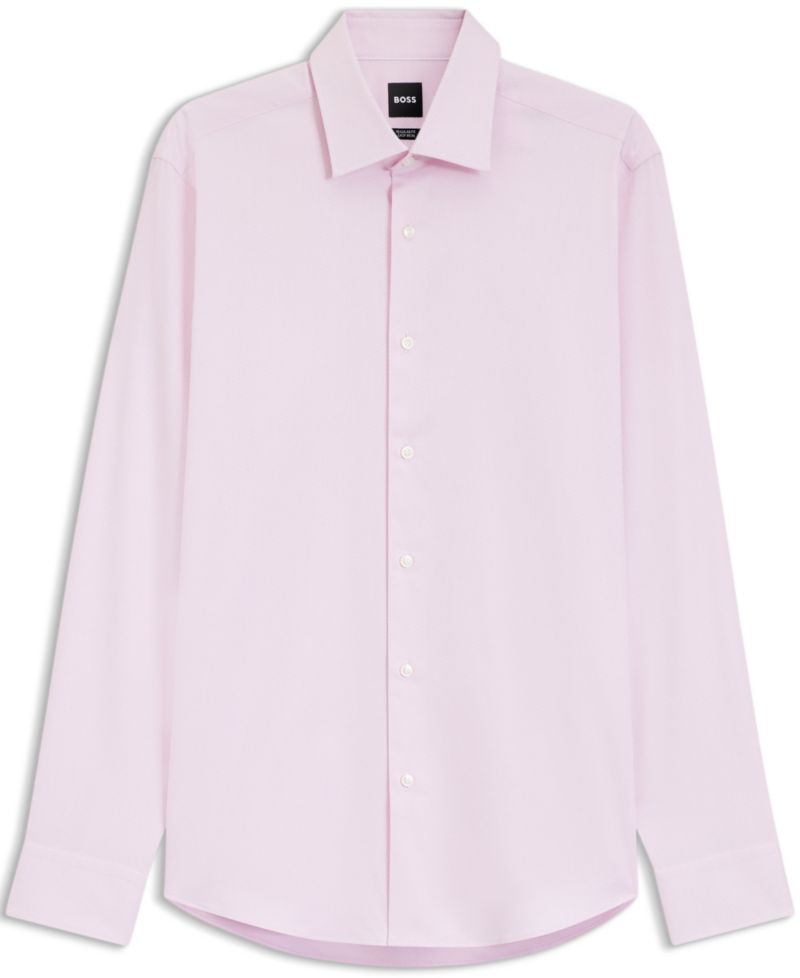 Men's Stretch-Cotton Dobby Regular-Fit Dress Shirt