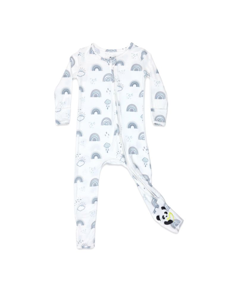 Baby Boys or Baby Girls Grey Rainbows Convertible Footie