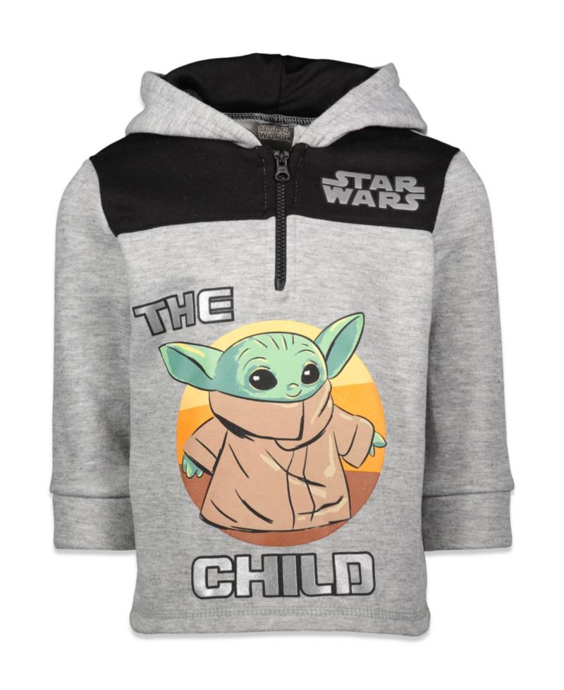 Boys The Mandalorian The Child Fleece Half Zip Hoodie