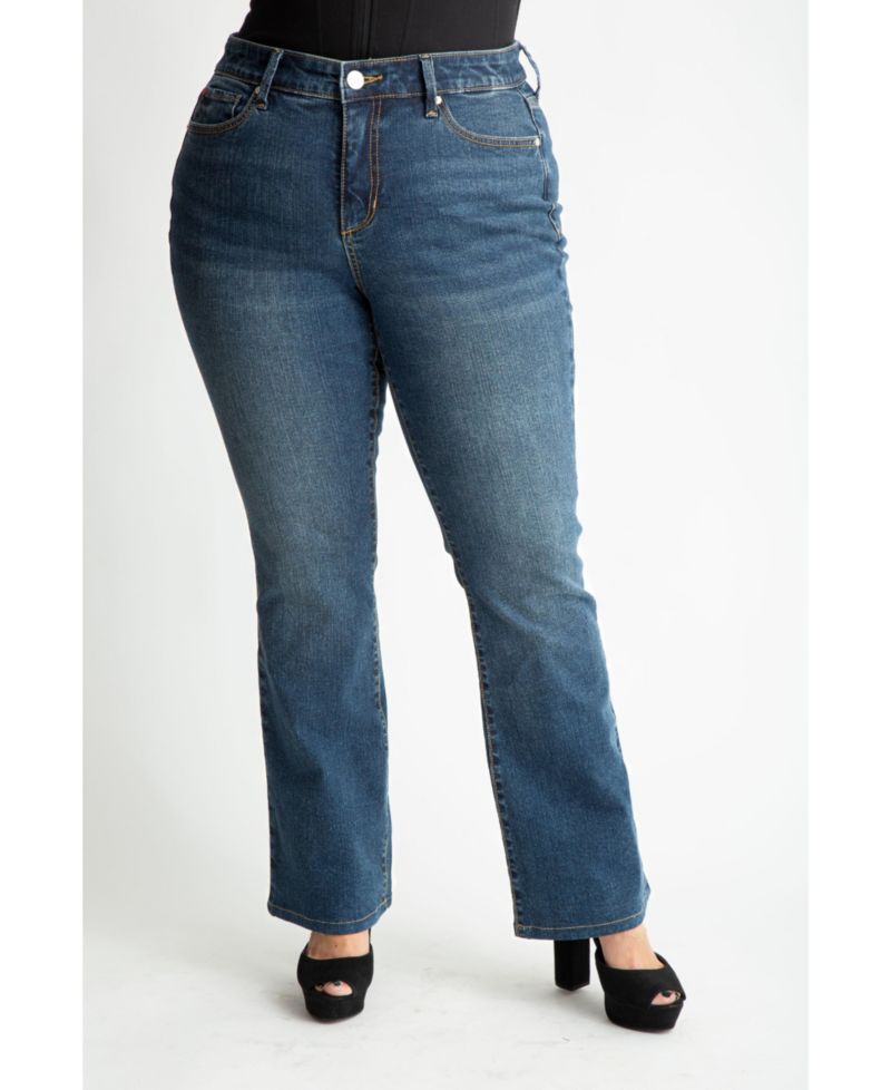 Plus Size Denim high rise bootcut in 32" inseam - Luna