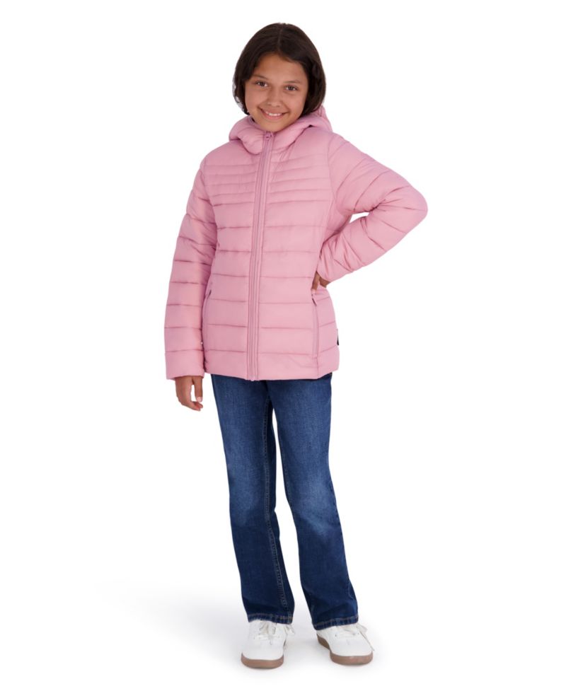 Girls' 5-16 Lightweight Hooded Packable Jacket