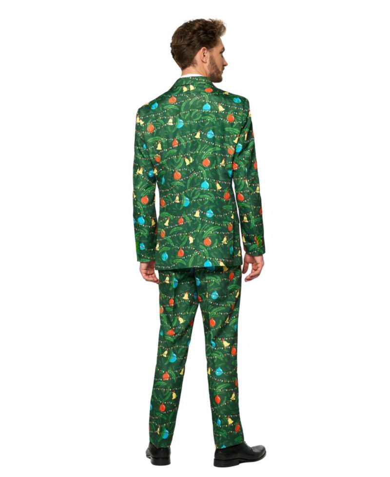Men's Christmas Suit - Real Light Up Festive Outfit Slim Fit - Green