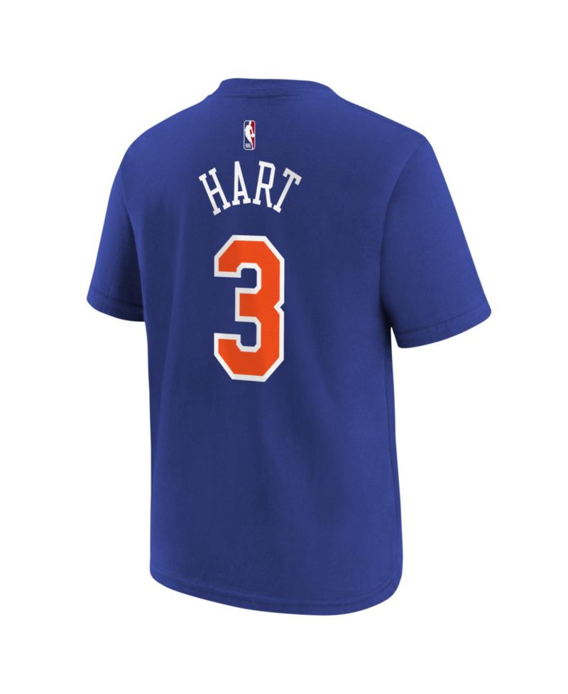Big Boys and Girls Josh Hart Blue New York Knicks Icon Name & Number T-Shirt