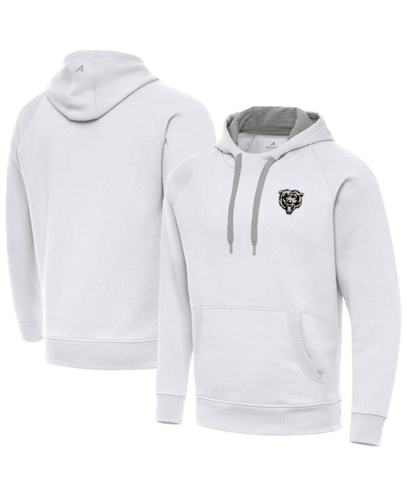 Men's White Chicago Bears Brushed Carbon Victory Pullover Hoodie