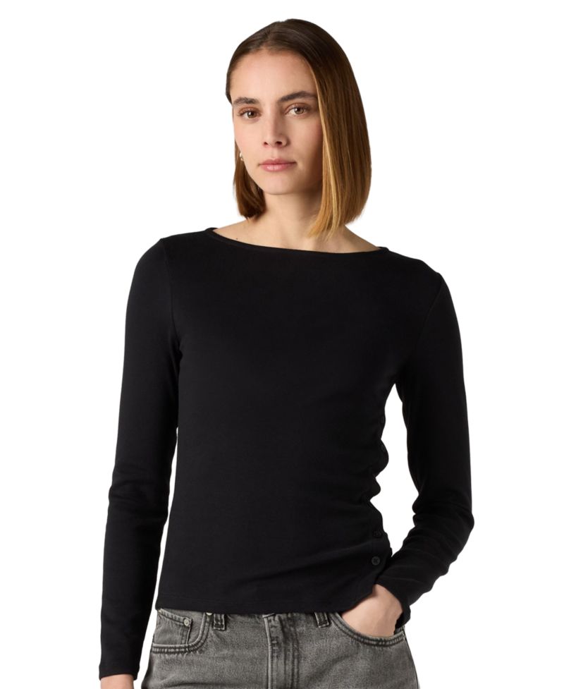 Women's Allie Boatneck Long-Sleeve Asymmetrical T-Shirt