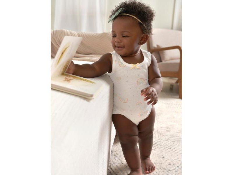 Baby Girls Sleeveless Flowers Onesies, 5-Pack