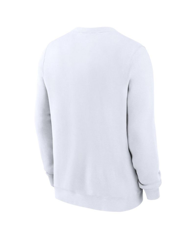 Men's White Duke Blue Devils Old English Pullover Sweatshirt