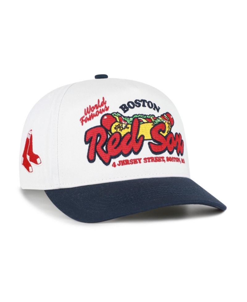 Men's '47 White/Navy Boston Red Sox Glizzy Collection Hitch Adjustable Hat