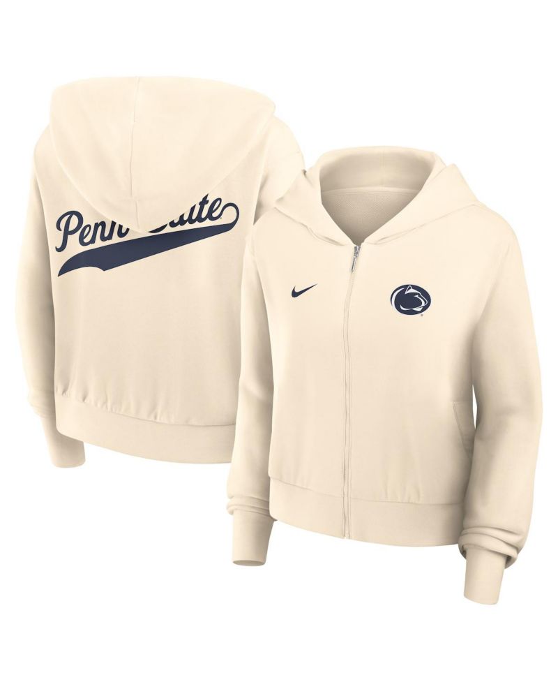 Women's Cream Penn State Nittany Lions Chill Full-Zip Hoodie
