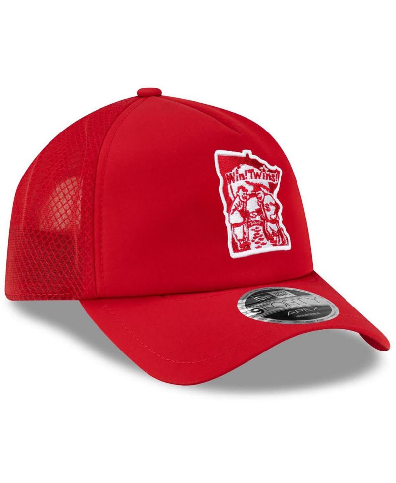 Men's Red Minnesota Twins 2026 Batting Practice Alternate Apex 9FORTY Adjustable Hat