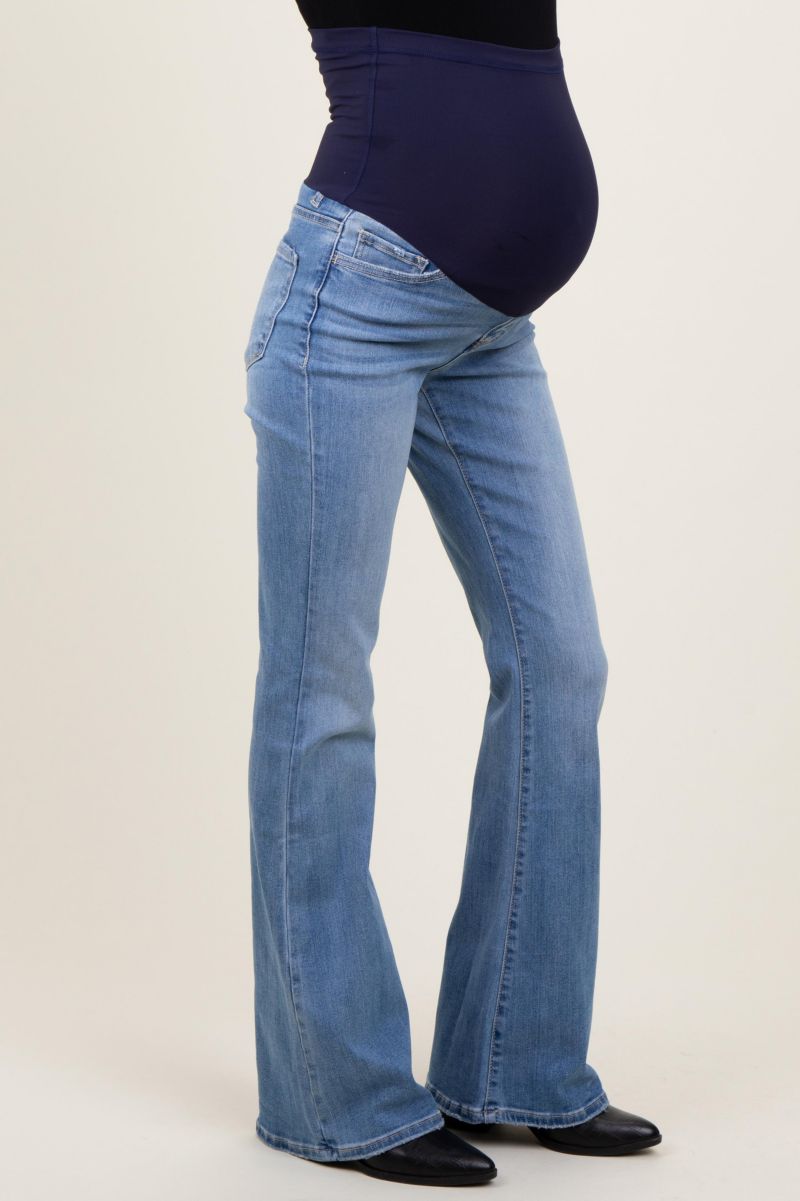 Women's Light Blue Vintage Wash Flare Jeans