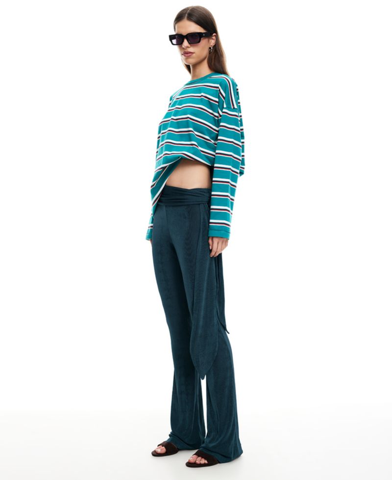 Women's Butterfly Tie Mid Rise Pants