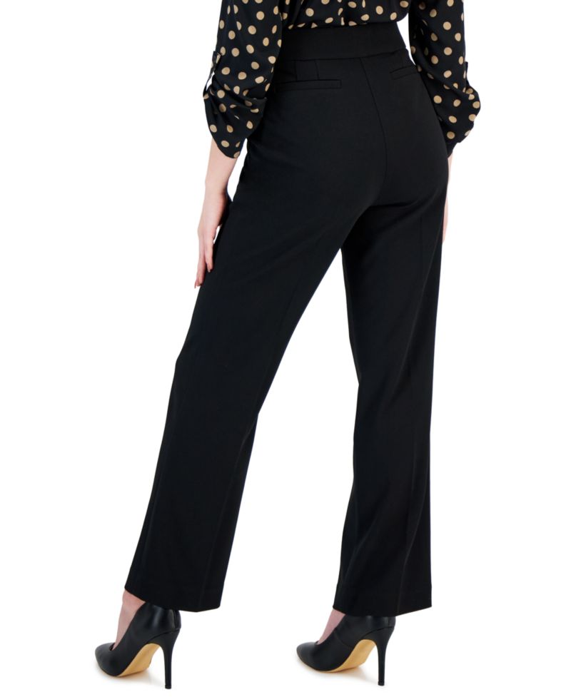 AK Anne Klein Plus Size Pull-On Mid-Rise Straight-Leg Pants