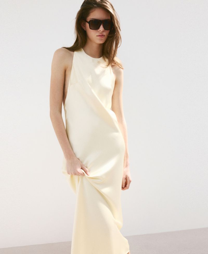 Women's Back Detail Satin Dress