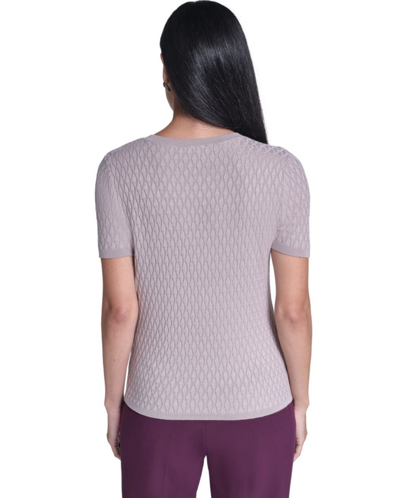 Women's Textured Lightweight Crewneck Pullover Sweater