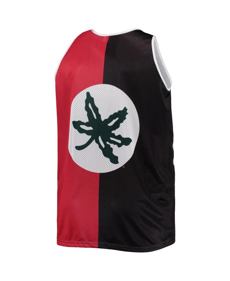 Men's Eddie George Black, Scarlet Ohio State Buckeyes Sublimated Player Big and Tall Tank Top
