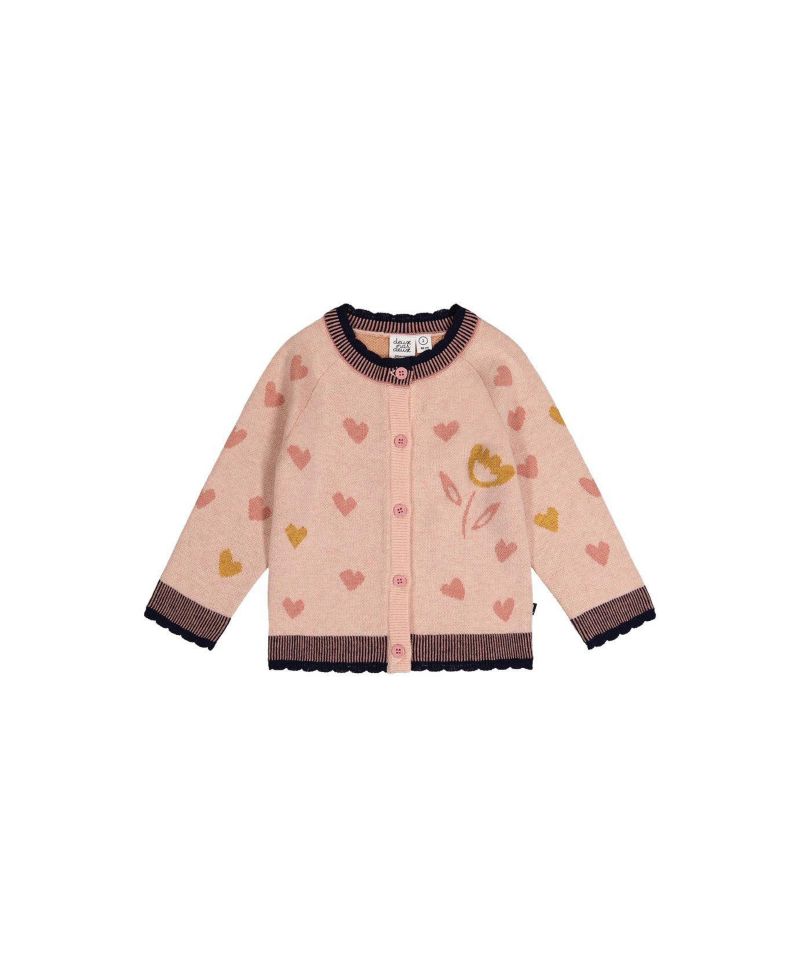 Little and Big Girl (6-8) Knitted Jacquard Cardigan