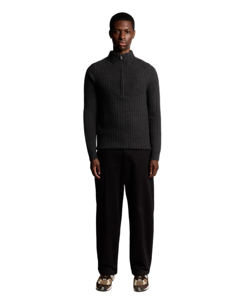 Men's Ribbed Half Zip Sweater