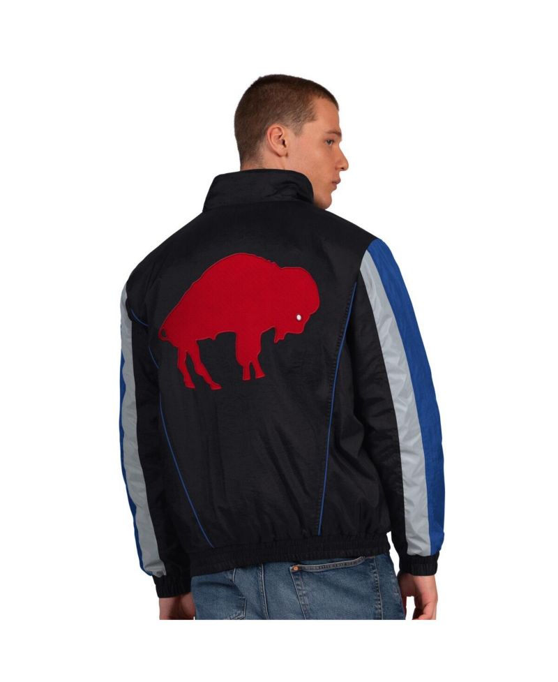 Men's Black Buffalo Bills Thursday Night Gridiron Vintage Logo Half-Zip Jacket