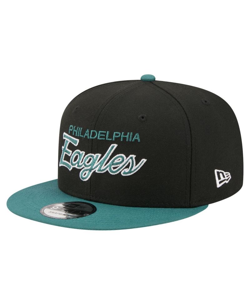 Men's Black Philadelphia Eagles Core Team Script 9FIFTY Snapback Hat