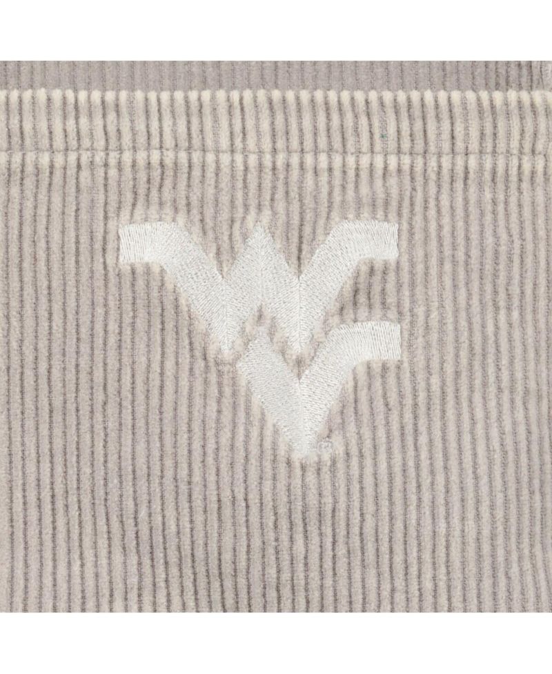 Women's Gray/Navy West Virginia Mountaineers Vintage Wash Corduroy Full-Snap Hooded Shacket