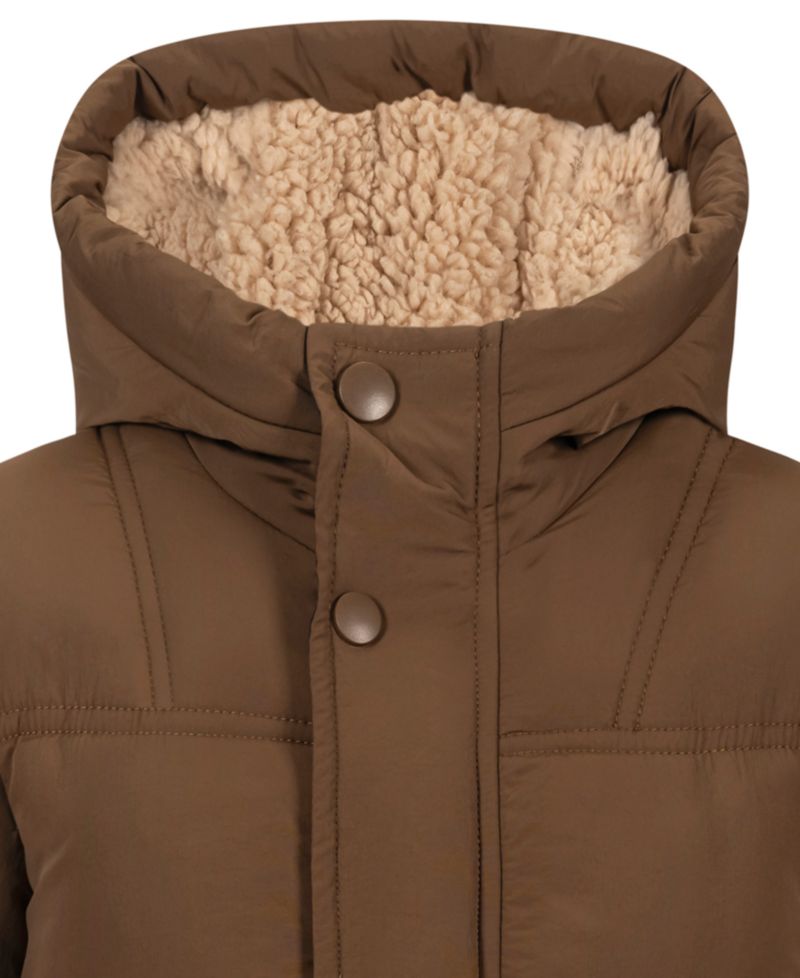 Baby Boys' Sherpa-Lined Quilted Hooded Jacket