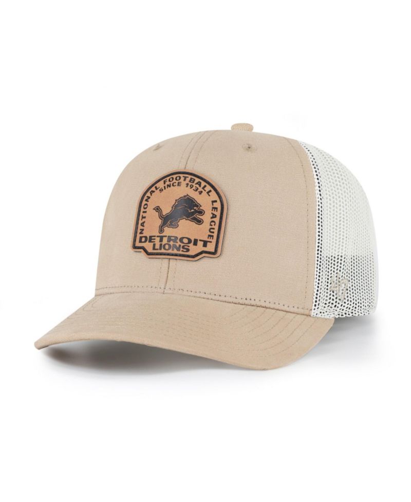 Detroit Lions Adjustable Leather Applique Trucker Hat