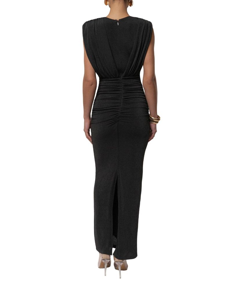 Women's Palma Plunge V-Neck Ruched Sleeveless Maxi Dress